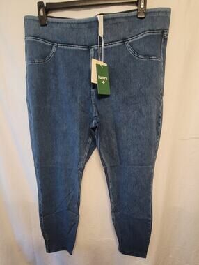 Halara Blue Denim Jeggings High Waisted Leggings with Pockets Size 2x NWT